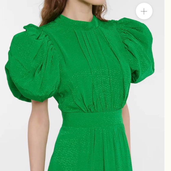 ROTATE BIRGER CHRISTENSEN NOON Green Puff Sleeve Dress - Picture 4 of 8